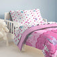 Dream Factory Magical Princess 4 Piece Bedding Set, Toddler, Pink,2A74630Jmu