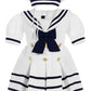 Igirldress Baby Toddler Girls Nautical Sailor Dress With Hat 6Mos White