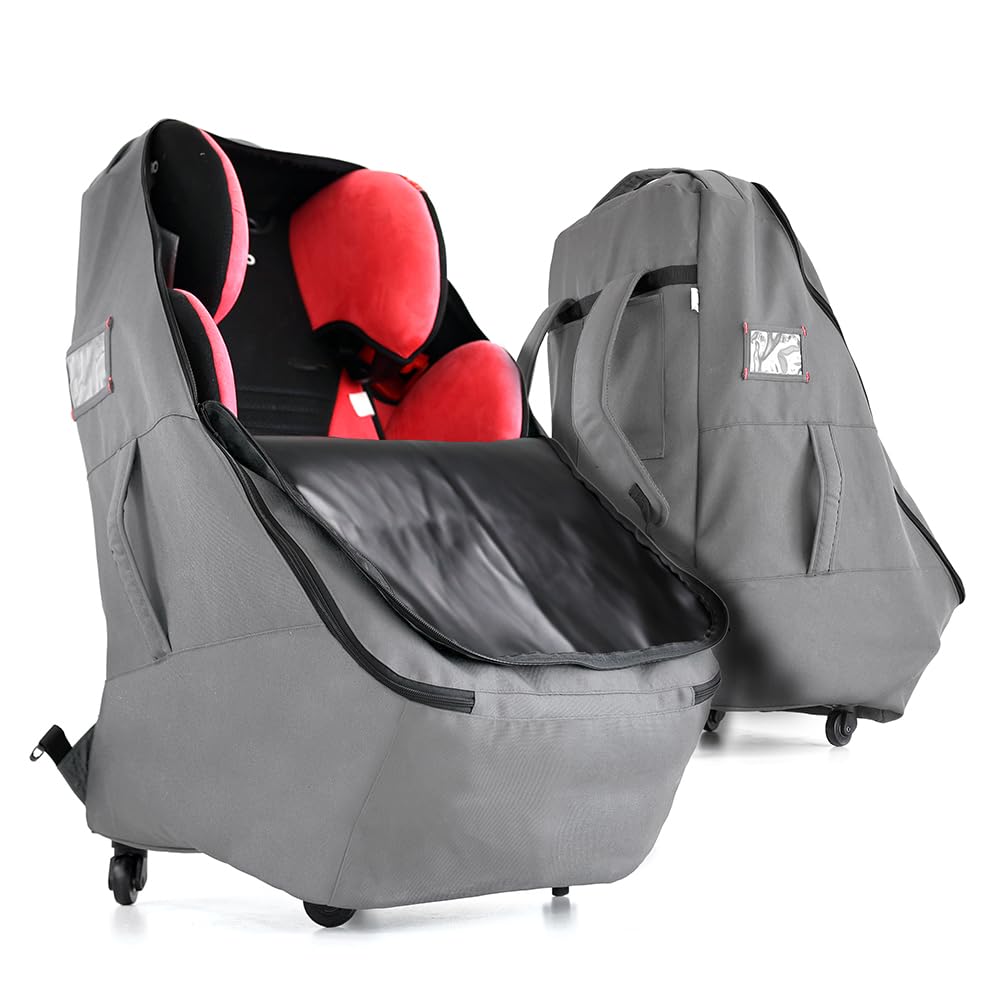 Jenen Jnzen Car Seat Travel Bag with Wheels Heavy Duty Water-resistant Protective Cover for Airplane Travel & Rolling Design, Pa