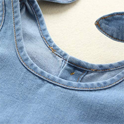 Happy Town Newborn Infant Baby Girls Denim Bodysuit Halter Sleeve Romper Jeans Overalls (Denim, 0-3 Months)