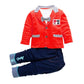 Bold N Elegant Solid Jacket Coat Blazer With TShirt And Denim Blue Pant 3 Pc Party Suit Set For Little Boys (White  Red, 1218