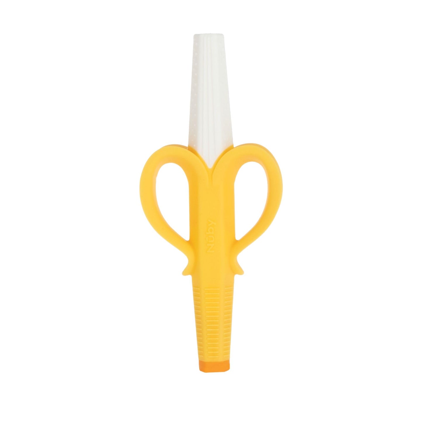 Nuby Banana Hollow Tube Silicone Teething Toy - Gum Massaging Baby Teething Relief Toy for 3+ Months