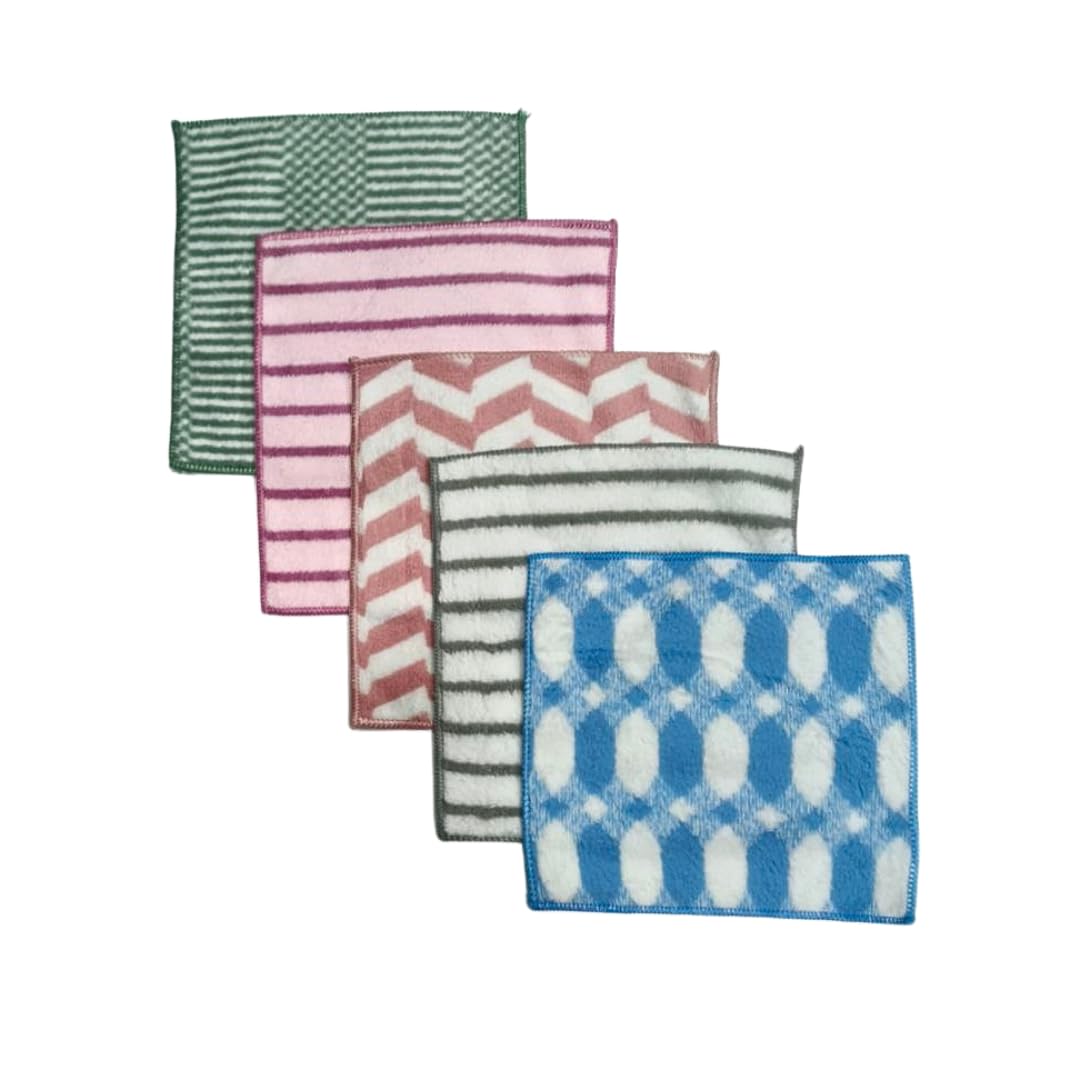 CRYSTALFRESH Bath Towel for Babies ToddlerBaby Towel for Boys and Girls (Random Designs & Color) (25 x 25 CM) Pack of 5