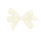 Wee Ones Girls' Classic Grosgrain Hair Bow With Plain Wrap Center On A Weestay Hair Clip, Handmade, Baby Sized Bow, Antique Whit