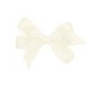 Wee Ones Girls' Classic Grosgrain Hair Bow With Plain Wrap Center On A Weestay Hair Clip, Handmade, Baby Sized Bow, Antique Whit