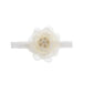Nishine 2Pack Newborn Elactic Lace Crwon Headband Toddler Girls Fabric Flower Pearl Hairband For Baby Shower Birthday Gift (Whit