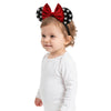 JIAHANG Baby Girls Adjustable Mouse Ear Hair Bow Headband with Beadings, Fashion Velvet Hair Bow Hairband for Infant Toddler Sch