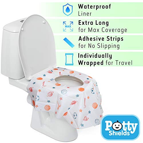 Disposable Toilet Seat Covers For Kids & Adults (6 Pack) Germ Protect From Public Toilets - Waterproof, Individually-Wrapped, Pl
