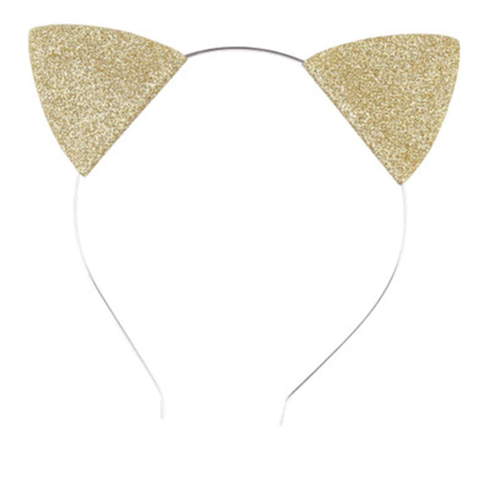 Zoonai Girls Glitter Cat Ears Headband Cute Hair Band Halloween Christmas Cosplay Party Costume