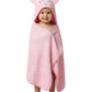 CREEVA Cuddle Baby/Kids Hooded Bath Towel in Baby Pink  Soft Bamboo Cotton with Cute Cartoon Face & 3D Ears 100% Bamboo Cotton,