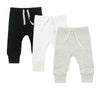 Honesborn Aiui-Harnsborn Baby Unisex 3-Pack Baby Girl Pants, Infant Boys Girls Cotton Tapered Ankle Pants(6-12 Months, Black/Off