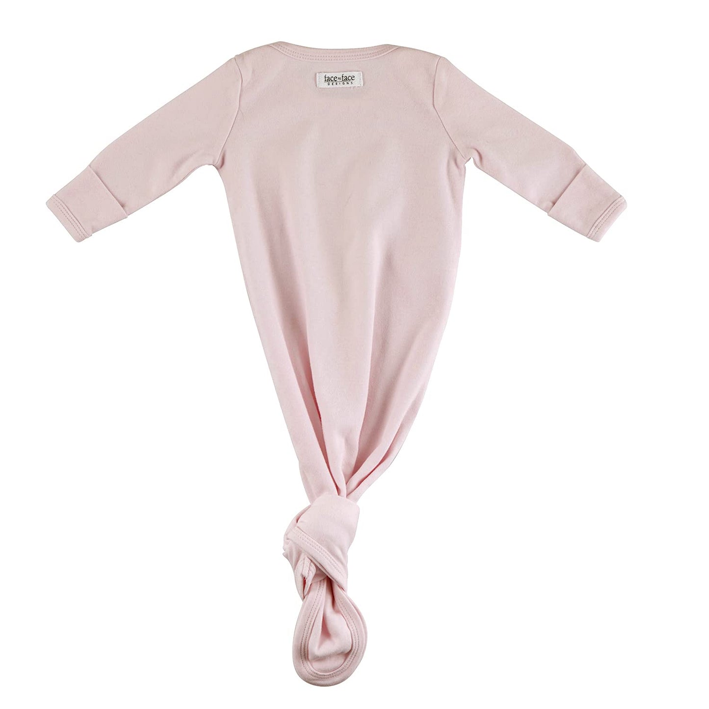 Stephan Baby Face to Face Collection Newborn Knotted Gown, Pink Bunnies, Oh Hey Baby, Fits 0-6 Months