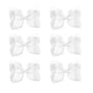 6 Pcs 4.5' Grosgrain Ribbon Alligator Clips - Hair Bows For Toddler Girls And Kids (White)