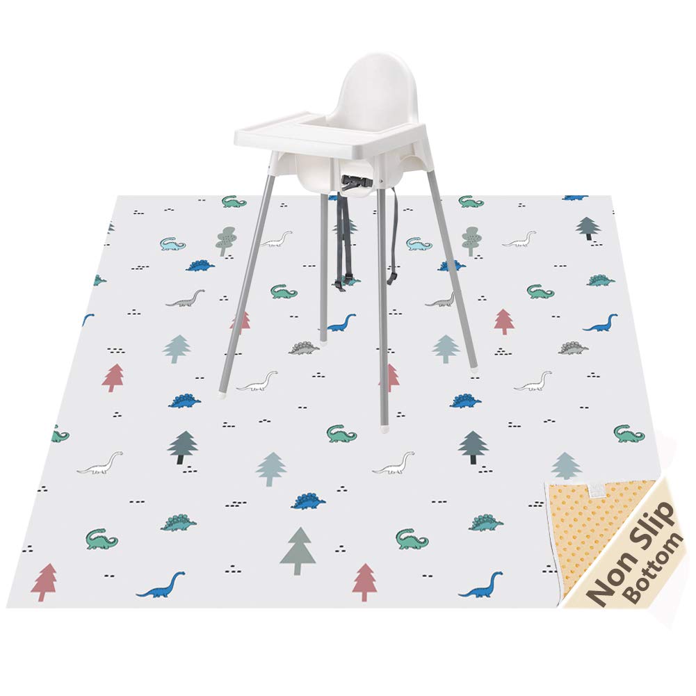 WOMUMON 51    Baby Splat Mat for Under High Chair/Arts/Crafts, Washable Waterproof Anti-Slip Floor Splash Mat, Portable Wipeable
