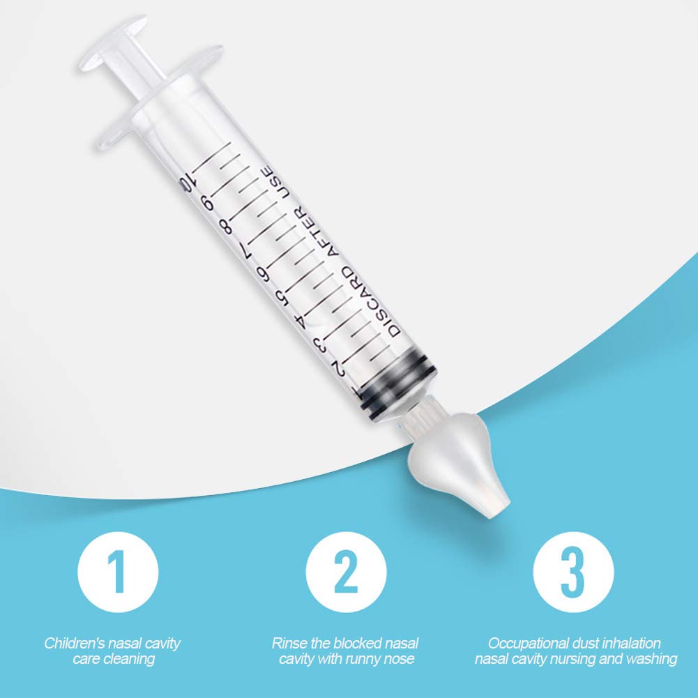 Syringe Nasal Irrigator, Professional Baby Nasal Irrigator Portable Infant Nose Cleaner Rinsing Device Fast All Natural Relief-N