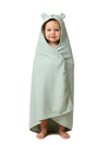 Creeva Cuddle Baby/Kids Hooded Bath Towel In Pastel Green  Soft Bamboo Cotton With Cute Cartoon Face & 3D Ears 100% Bamboo Cott