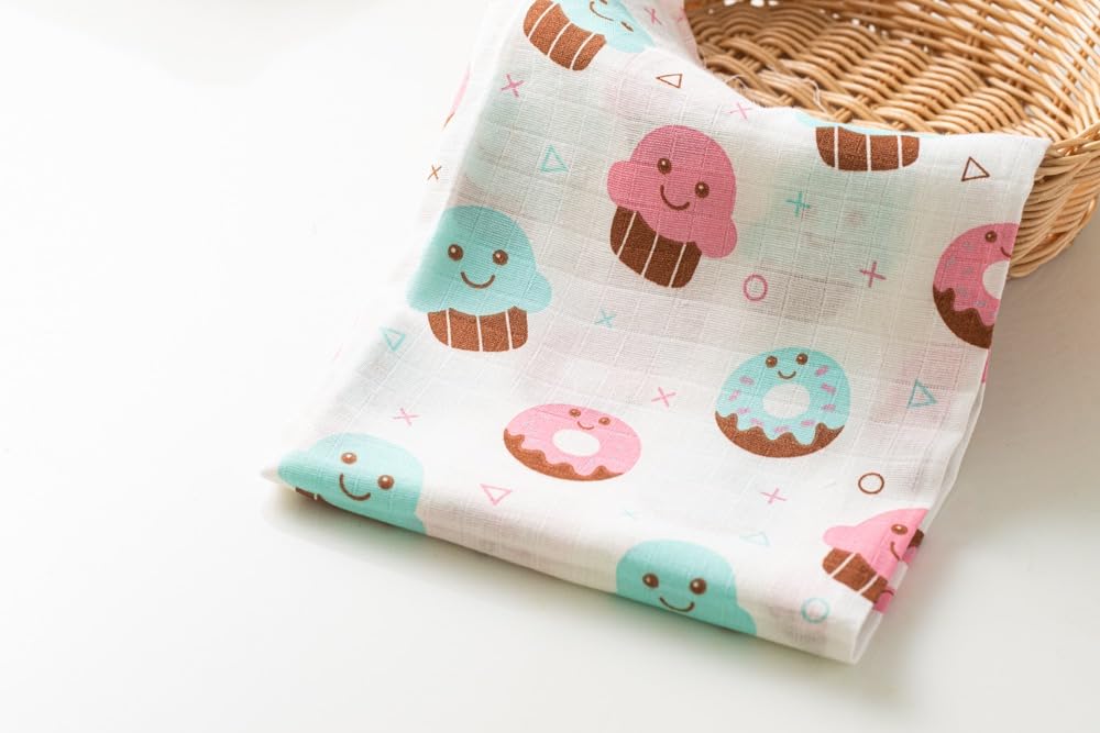 Baby Toes Organic Cotton Muslin Swaddle 110x110 CM (Cupcake)