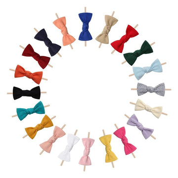 Lanmerry Nylon Baby Headband Hairbands With Tied Bow Stretchy Hairbands And Bows 20 Pack Headwrap For Newborn Infant Toddler Hai