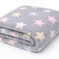 First Kick Kids Blankets Printed Sheet For Boys And Girls (05 Years), Length 150 Cm X Width 100 Cm, Grey Stars Pack Of 1 Pc.