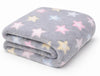 First Kick Kids Blankets Printed Sheet For Boys And Girls (05 Years), Length 150 Cm X Width 100 Cm, Grey Stars Pack Of 1 Pc.