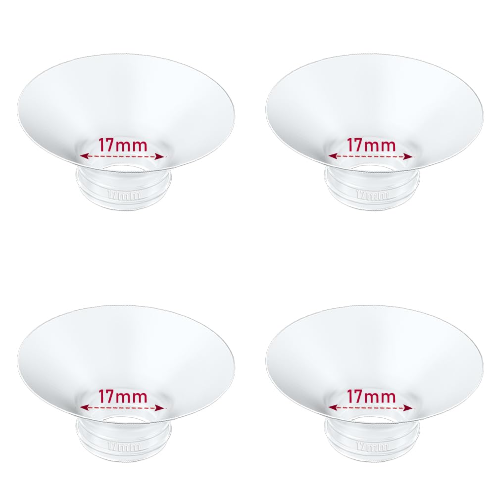 IVARONAL Flange Insert 4PCS 17mm Compatible with Momcozy M9/M6/M5/S12 Pro/V1 Pro/V2 pro, Spectra/Medela/Elvie/NCVI/TSRETE/eufy/L