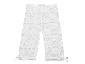 Baby Emporio-Baby & Toddler Girl Lace Leggings-Satin Bows-Gift Bag-12-24M Cream