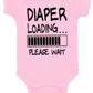 Reaxion Cute Funny Baby Boy Girl Diaper Loading Bodysuits - Handmade Humorous Clothes For Infants (6 Months, Pink)
