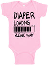 Reaxion Cute Funny Baby Boy Girl Diaper Loading Bodysuits - Handmade Humorous Clothes For Infants (6 Months, Pink)