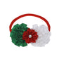 Miuion Baby Girl Nylon Christmas Headbands/Green Red White Sequin Bowknot - Pack Of 3 (Satin Flower Set)