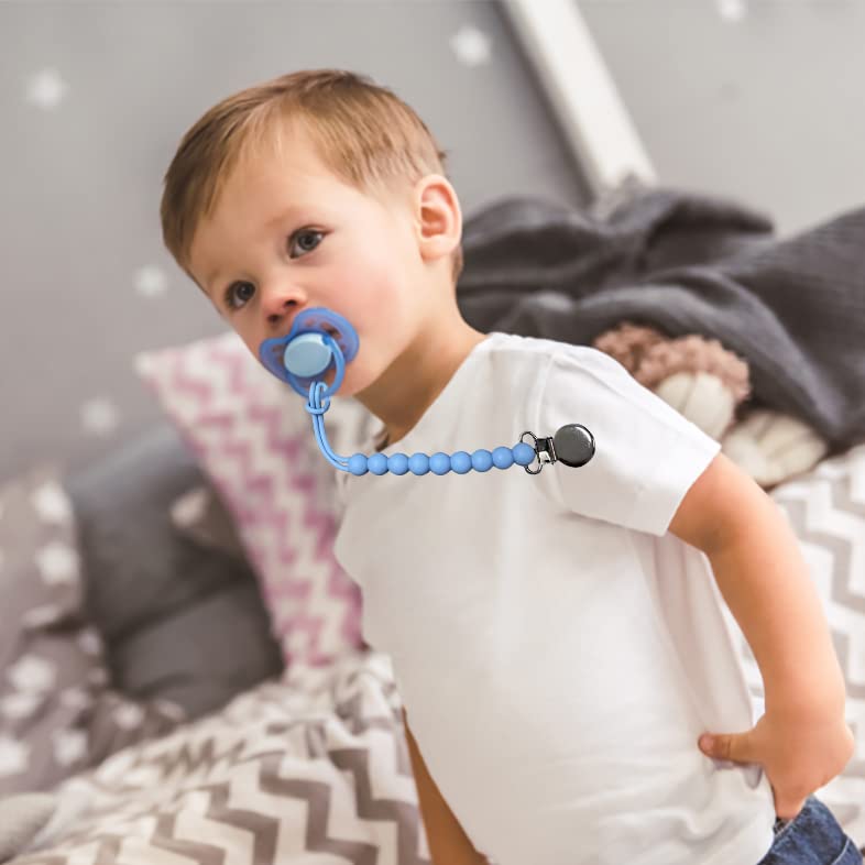 Pacifier Clip for Boys Girls - MORIBOX Paci Clip Soothie Baby Binky Holder for Shower Gift Birthday 2 Pack