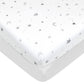American Baby Company 2 Pack Printed 100% Natural Cotton Jersey Knit Fitted Pack N Play Playard Sheet, Gray Star and White, Soft