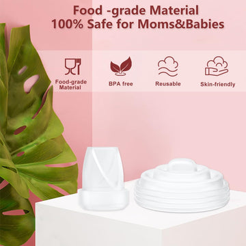 10Pcs M5 Breast Pump Replacement Parts, 6Pcs Silicone Duckbill Valve & 4Pcs Silicone Diaphragm Compatible With Momcozy M5 Wearab