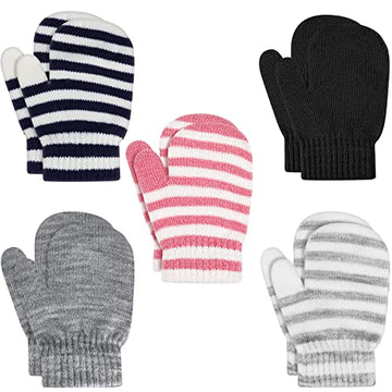 Onesing 5 Pair Toddler Mittens Black Toddler Gloves Baby Mittens Newborn Mittens Infant Mittens Baby Gloves For Baby Boy Girls,