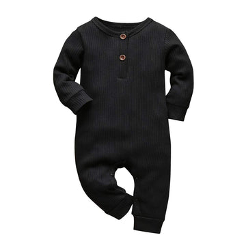 Eghunooy Baby Boy Girl Solid Color One Piece Romper Jumpsuit Outfits Clothes (0-3 Months) Black
