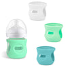 Audrwall Silicone Sleeves For Avent Natural Glass Baby Bottles, Bpa Free, Anti Breakage Baby Bottle Holder (Blue + Green + White