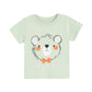 Miniklub Cotton Half Sleeves Animal Printed Tee,Pack Of 1,Green(1218M)
