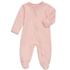 Aablexema Baby Girls Footed Pajamas With Mitten Cuffs - Newborn Infant 2 Ways Zipper Cotton Footie Pjs(Pink,3-6M)
