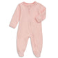 Aablexema Baby Girls Footed Pajamas With Mitten Cuffs - Newborn Infant 2 Ways Zipper Cotton Footie Pjs(Pink,6-12M)