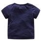 Cute Baby Boys Clothes Toddler Jeans Romper Set Wit H Blue Letters Printed Short Sleeve T-Shirt Blue 95