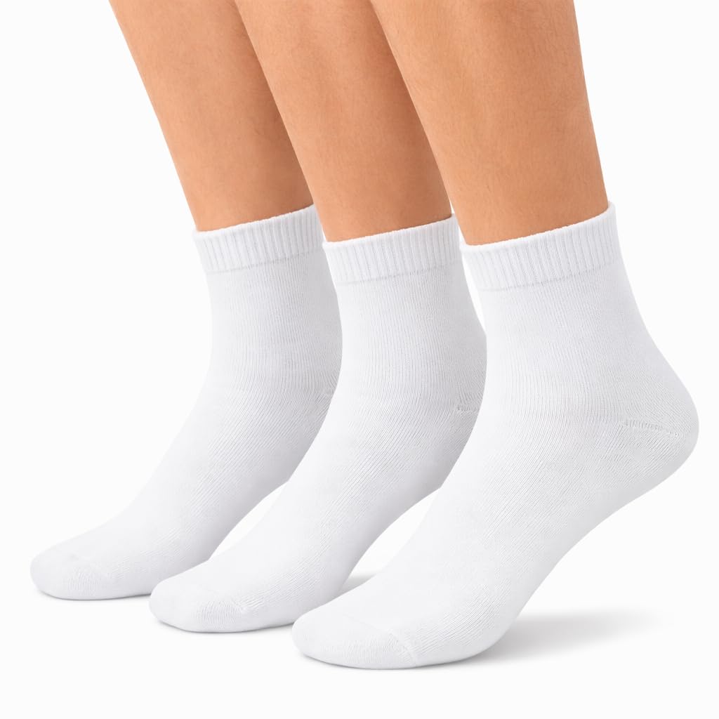 Royal Mart White Ankle Socks For Men & Women  Cotton Unisex Ankle Socks | Comfortable Everyday Socks | Casual & Sports Socks | 