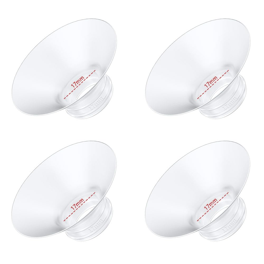 4PC Flange Insert 17mm Compatible with Momcozy M5/M6/M9/S12 Pro/V1 Pro/V1 Pro Breast Pump, Fit for Eufy/Elvie/Medela/Spectra/Lan