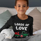 Loads Of Love Boys Valentines Day Shirt Toddler Valentine Long Sleeve Shirts 2T Black