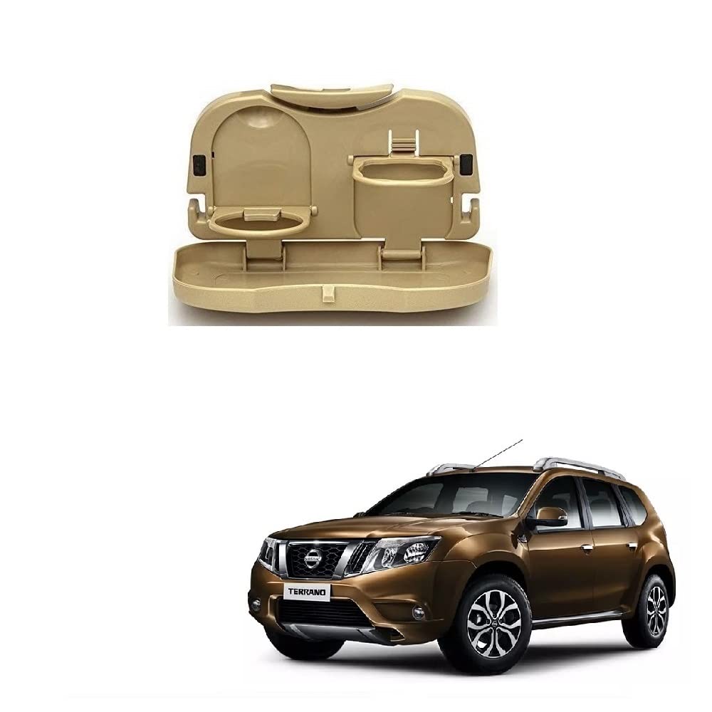 Stylish Foldable Compact Car Back Seat Tray for Food/Drinks/Cup/Bottle Holder Universal Pack of 1 Suitable for Nissan Terrano