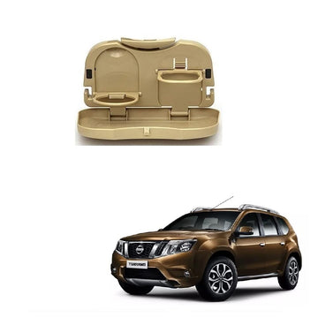 Stylish Foldable Compact Car Back Seat Tray for Food/Drinks/Cup/Bottle Holder Universal Pack of 1 Suitable for Nissan Terrano