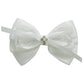 1Pcs White 4    Hair Bow for Toddler Girls Baptism Bow Christening Hair Accessories (I-white cotton lace bow with cross)