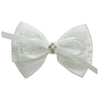 1Pcs White 4    Hair Bow for Toddler Girls Baptism Bow Christening Hair Accessories (I-white cotton lace bow with cross)