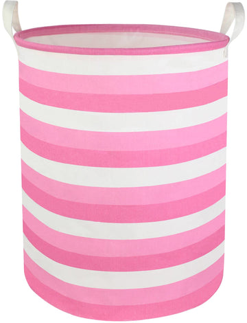 Clocor Pink Laundry Basket,Baby Girl Clothes Hamper For Nursery,Collapsible Toy Storage Bin With Handles, Room Decor,Waterproof