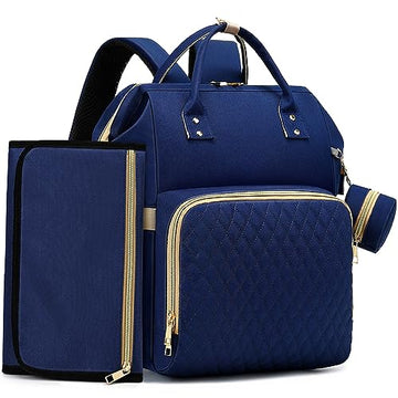 Baby Diaper Bag Backpack With Changing Pad, Pacifier Case - Blue Diaper Bags For Girl Boy Newborn Unisex Infant Toddler - Baby T