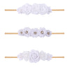 Bfnaagirl Baby Girl Floral Headband Nylon Flower Crown Elastic Hairband 3Pcs Hair Accessories Gift For Girls
