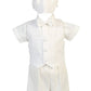 Baby Toddler Boys Christening Plaid Vest & Bowtie W/Short Set 12-18Mos White